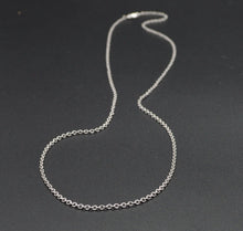 Load image into Gallery viewer, PM150 14K White Solid Gold Cable Chain Pendant Necklace 1.5mm 16" - 22"