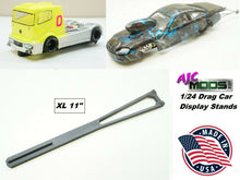 Load image into Gallery viewer, 1/24 Scale Drag Slot Car Display Stands, Work Bench (X-Large 11" Long Model)