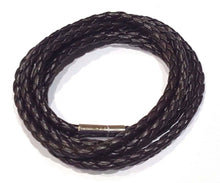 Load image into Gallery viewer, Dk. Brown Handmade Leather Wrap Bracelet Magnetic closure