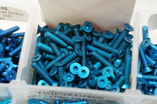 Load image into Gallery viewer, Premium M3 Blue Aluminum Screws for RC Car - 10pc Metric Button Head & Flat head