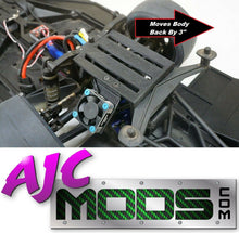 Load image into Gallery viewer, 3" Rear Body Mount Extension & Fan Mount BLUE Traxxas Slash 2wd Drag Car Upgrade