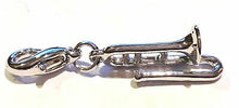Load image into Gallery viewer, New 3D Trombone Charm / Pendant Silver- Rhodium Plated
