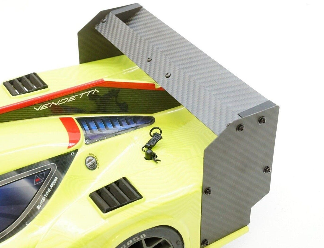 Double Deck Spoiler Carbon Fiber Wing Upgrade Kit for Arrma Vendetta 3S BLX