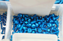 Load image into Gallery viewer, Premium M3 Blue Aluminum Screws for RC Car - 10pc Metric Button Head &amp; Flat head
