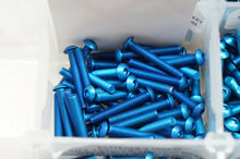 Load image into Gallery viewer, Premium M3 Blue Aluminum Screws for RC Car - 10pc Metric Button Head &amp; Flat Head
