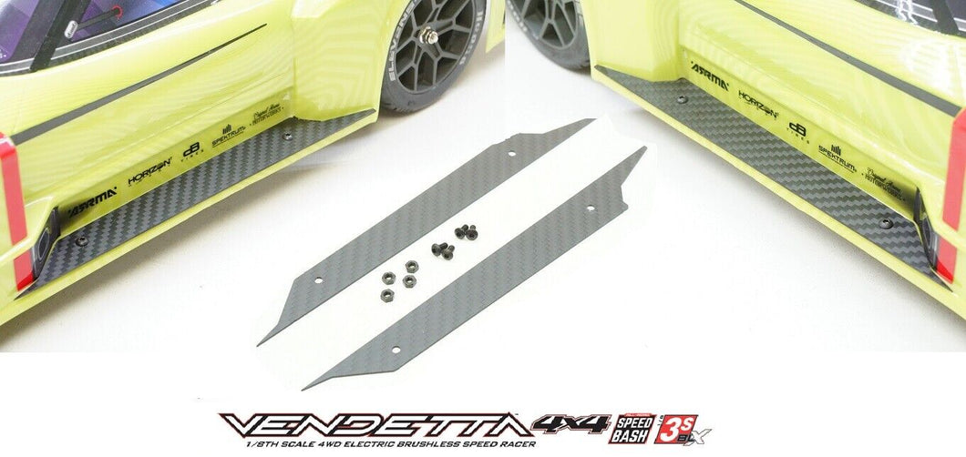 Carbon Fiber Side Step Plates Running Board Upgrade for Arrma Vendetta 3S BLX