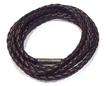 Load image into Gallery viewer, Dk. Brown  Handmade Leather Wrap Bracelet Magnetic closure
