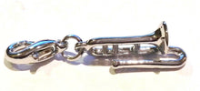 Load image into Gallery viewer, New 3D Trombone Charm / Pendant Silver- Rhodium Plated
