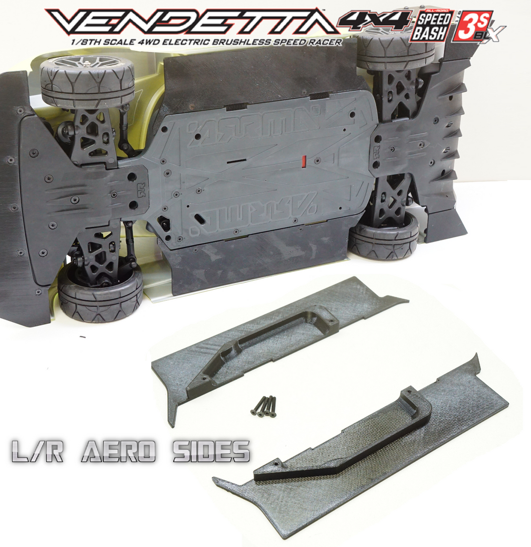 Side Skirts Left/Right Aero Panels Upgrade for Arrma Vendetta 3S BLX 100+ MPH