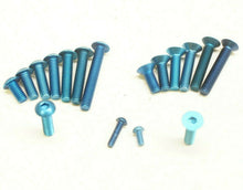 Load image into Gallery viewer, Premium M3 Blue Aluminum Screws for RC Car - 10pc Metric Button Head &amp; Flat Head
