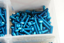 Load image into Gallery viewer, Premium M3 Blue Aluminum Screws for RC Car - 10pc Metric Button Head &amp; Flat head
