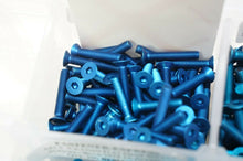 Load image into Gallery viewer, Premium M3 Blue Aluminum Screws for RC Car - 10pc Metric Button Head &amp; Flat Head
