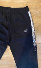 Load image into Gallery viewer, Time is Money urban hiphop tracksuit, jogging set bling black silver foil sports
