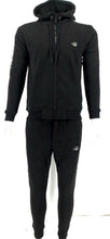 Load image into Gallery viewer, Time is Money urban hiphop tracksuit, jogging set bling black silver foil sports

