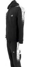 Load image into Gallery viewer, Time is Money urban hiphop tracksuit, jogging set bling black silver foil sports
