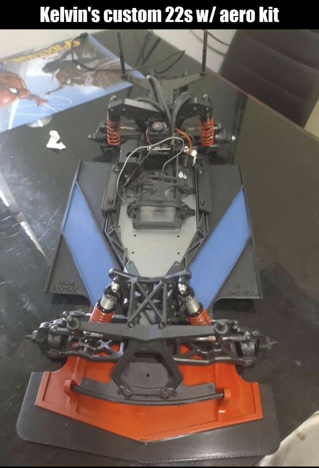 Rear Axle Plate & Aero Bumper Cover For Losi 22s '69 Camaro 1:10 Drag Car