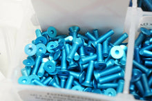 Load image into Gallery viewer, Premium M3 Blue Aluminum Screws for RC Car - 10pc Metric Button Head &amp; Flat Head
