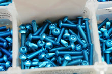 Load image into Gallery viewer, Premium M3 Blue Aluminum Screws for RC Car - 10pc Metric Button Head &amp; Flat Head
