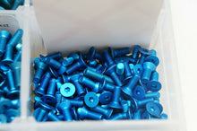 Load image into Gallery viewer, Premium M3 Blue Aluminum Screws for RC Car - 10pc Metric Button Head &amp; Flat Head
