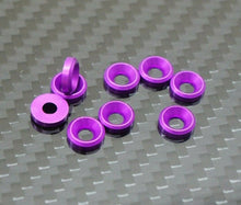 Load image into Gallery viewer, Purple Aluminum M3 Screw Washers for Flat Head screws flush-mount, 2mm thick 10x
