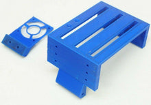 Load image into Gallery viewer, 3&quot; Rear Body Mount Extension &amp; Fan Mount BLUE Traxxas Slash 2wd Drag Car Upgrade
