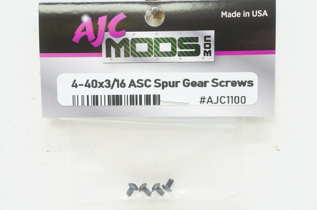 AJCMods Engrenage Vis Remplace Associé #6568 4-40 x 3/16 (4pc) RC10,B2,B3