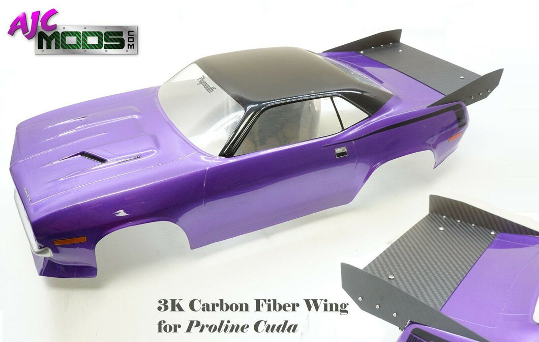 Carbon Fiber High Downforce Rear Wing Proline 1972 Plymouth Barracuda NPRC Cuda