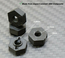 Load image into Gallery viewer, 12mm Wheel Hex Hubs for Team Associated SC10 Truck Rep. 9883 5mm Offset (ABS)
