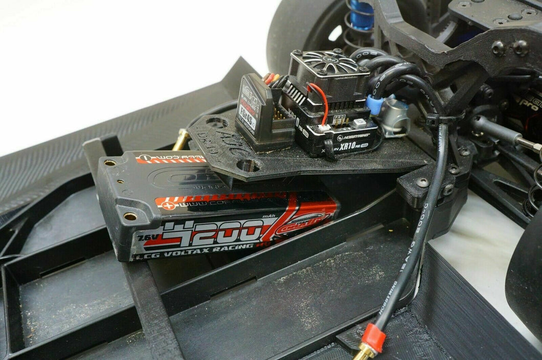 Compact ESC Tray & Shorty LiPo Battery Mount for Team Associated DR10 NPRC