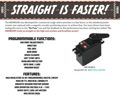 Hitec/RCD Drag Racing Servo MD485HW 32bit Standard HRC40485S Programmable